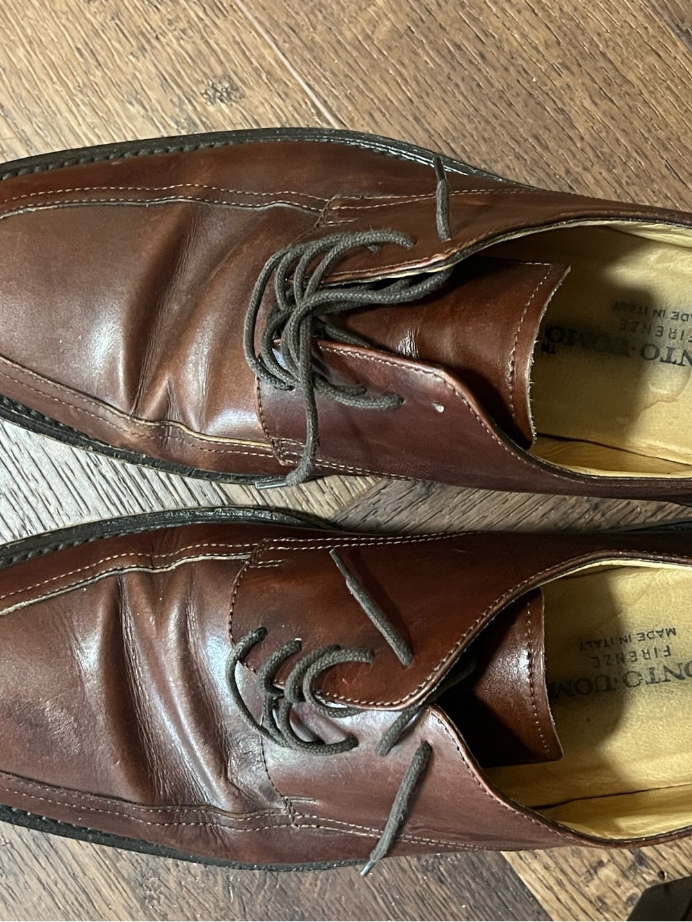 Pronto Uomo Brown Leather Lace-Up Oxfords